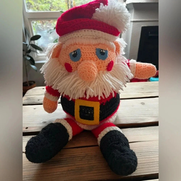 Santa Holiday Handmade 19” Crochet Plush Stuffed - Picture 1 of 2